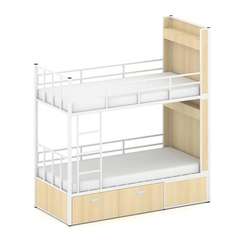 Overnight Кровать 2-х ярусная ON.K2-001 Акация Лорка/Металл Белый 2080*950*2260