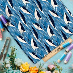 Ткань премиум интерлок морская иллюзия