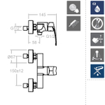 Смеситель для душа с душевым комплектом NEW FLY 570802T1