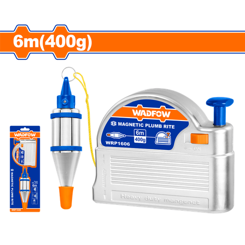 Магнитный отвес строительный 6 м, 400 г (6/36) WADFOW WRP1606