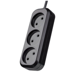 Удлинитель без зазем Perfeo 3 роз 1.5 м Black