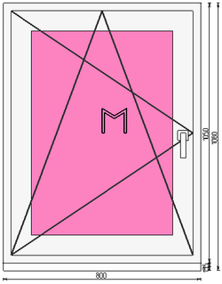 Пластиковое окно 1050 х 800 ТермА Эко + Москитная сетка