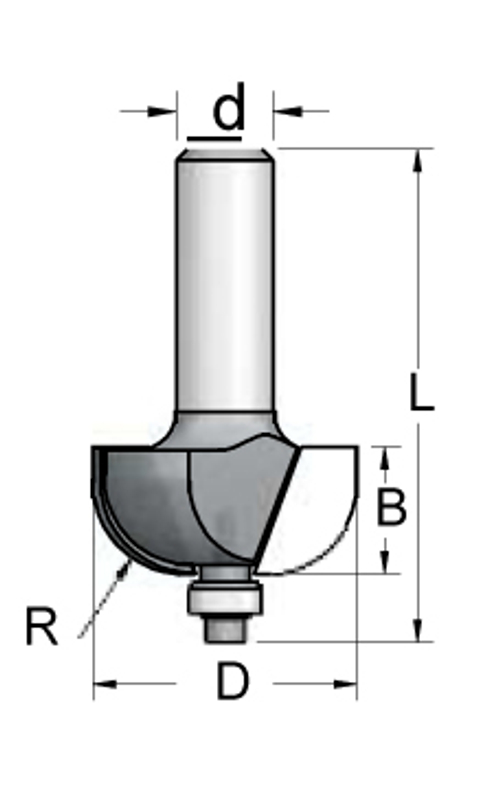 Фреза MRZ0303 полугалтель R3 D14 B10 подшипник хвостовик 6