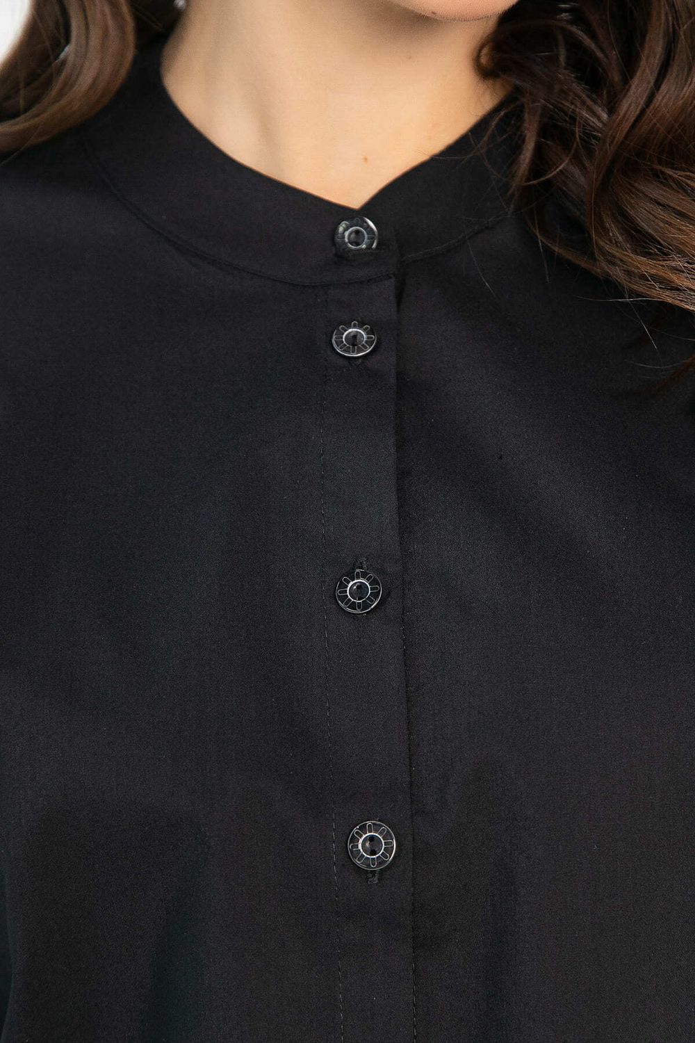 Блуза с завязками Ажур (черная) Б14387-10М LT Collection