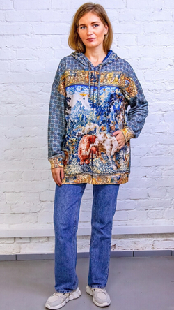 Зип худи «Битва» по мотивам фламандского гобелена "Pugnae Ferarum"