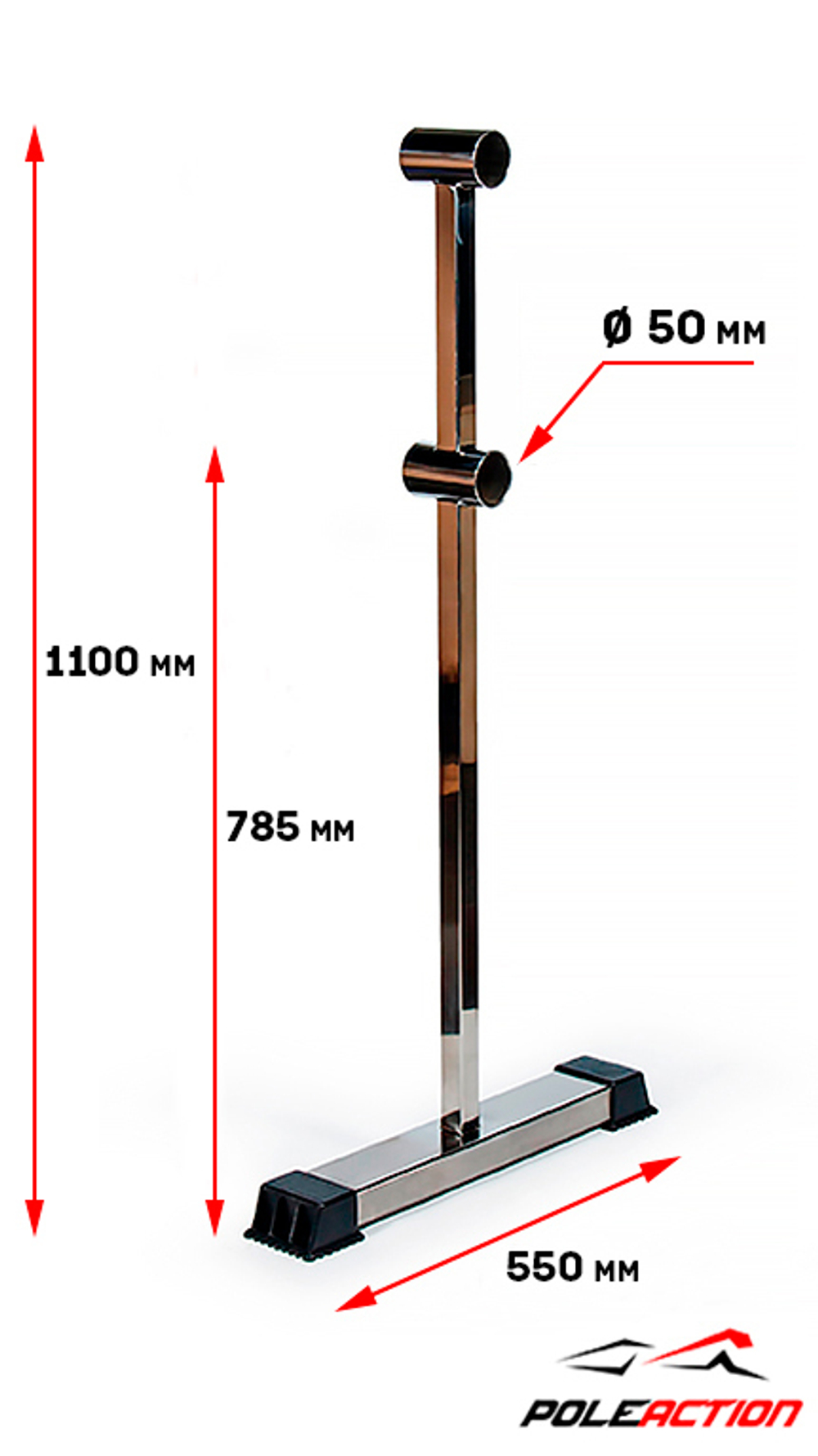 Стойки 2-х уровневого мобильного (переносного) хореографического станка v2.0 (нерж. сталь, пара)