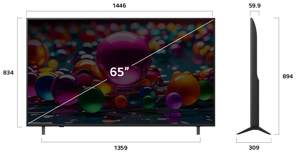 Телевизор LG 65UA75009LA 165 см черный