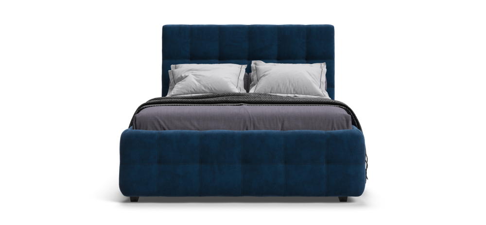 Босс Кровать+ПМ 160 Велюр Монолит синий