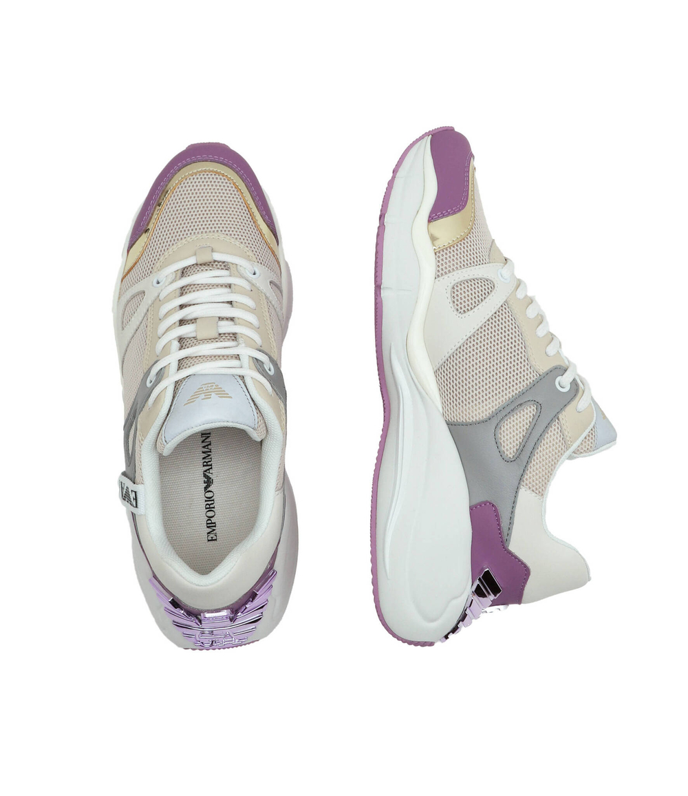 Кожаные кроссовки Emporio Armani - бежевый(X3X184 XN829)