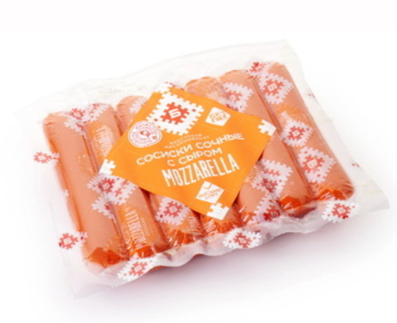 Сосиски "Сочные с сыром "Моцарелла" 370г. Брест