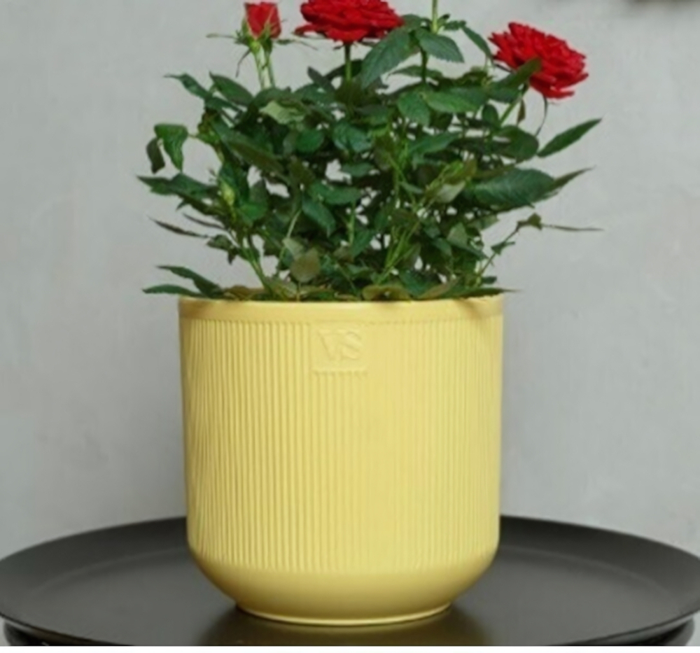 Горшок с дренажной системой РОССИ VipSet 1,9л желтый