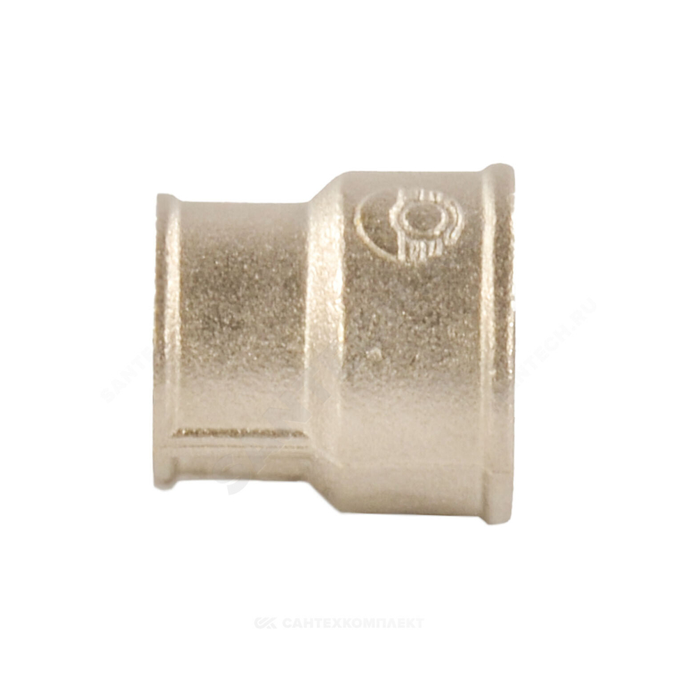 Муфта латунь никель переходная Ду 20х15 (3/4"х1/2") ВР/ВР VALFEX VF.240.N.034.012