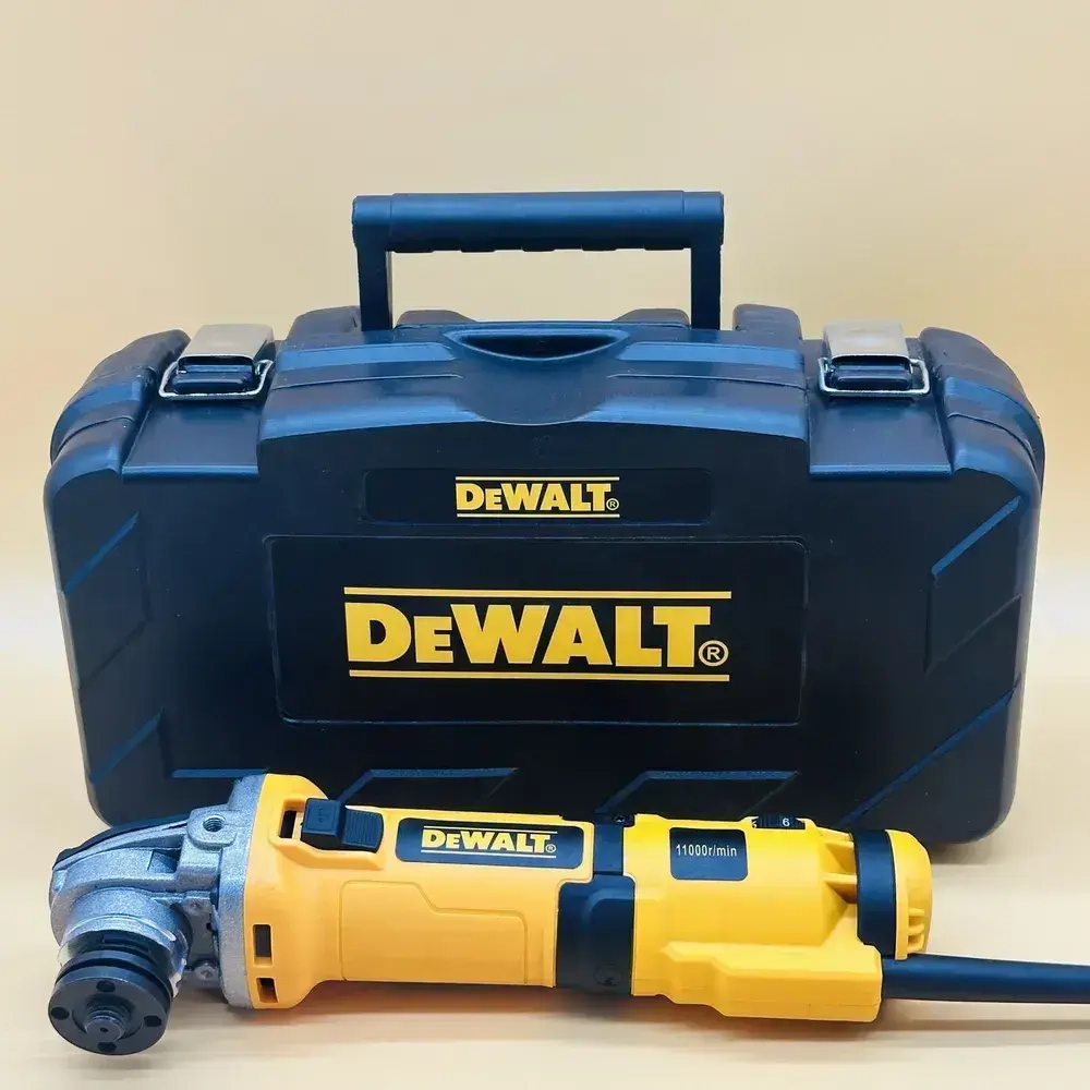 Шлифовальная машина / УШМ / Болгарка DeWALT УШМ 125/1100W (1100 Вт, 125 мм), с регулировкой оборотов, сетевая, в кейсе