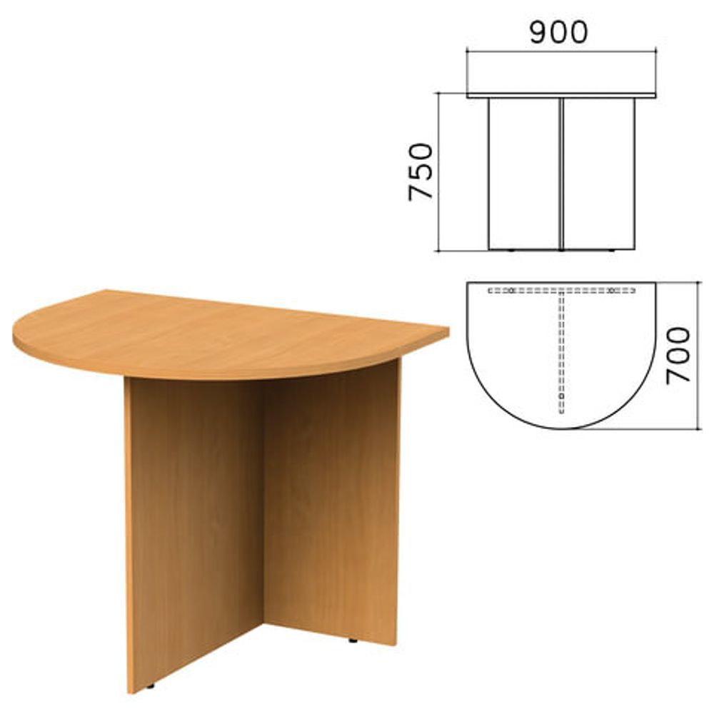 Стол приставной к столу для переговоров (640110) &quot;Монолит&quot;, 900х700х750, бук бавария, ПМ19.1