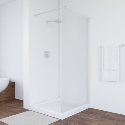 Неподвижная перегородка Vegas Glass EAF NOVO профиль белый, стекло сатин