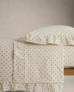 ZARA HOME ДЕТСКИЙ ПОДОДЕЯЛЬНИК С ОБОРКАМИ, ЭКРЮ