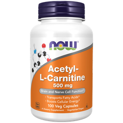 Now Foods Acetyl L-carnitine 500 mg 100 veg capsules , Ацетил L- Карнитин