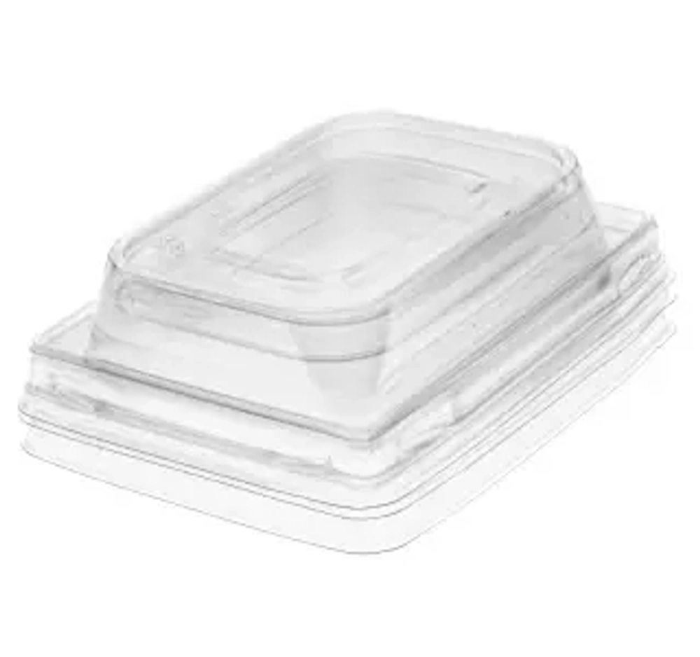 Крышка РЕТ купольная 120х165х70мм для контейнера Crystal box 500мл с прямым дном