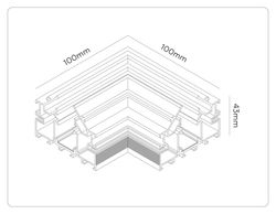 Ambrella Коннектор угловой 90° для шинопровода в натяжной потолок системы крепления Гарпун Magnetic standard 48V 10mm Track System GL1981