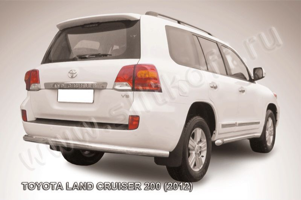 Защита заднего бампера (нержавейка) Toyota Land Cruiser 200 (2012-2015) d76 (черный)