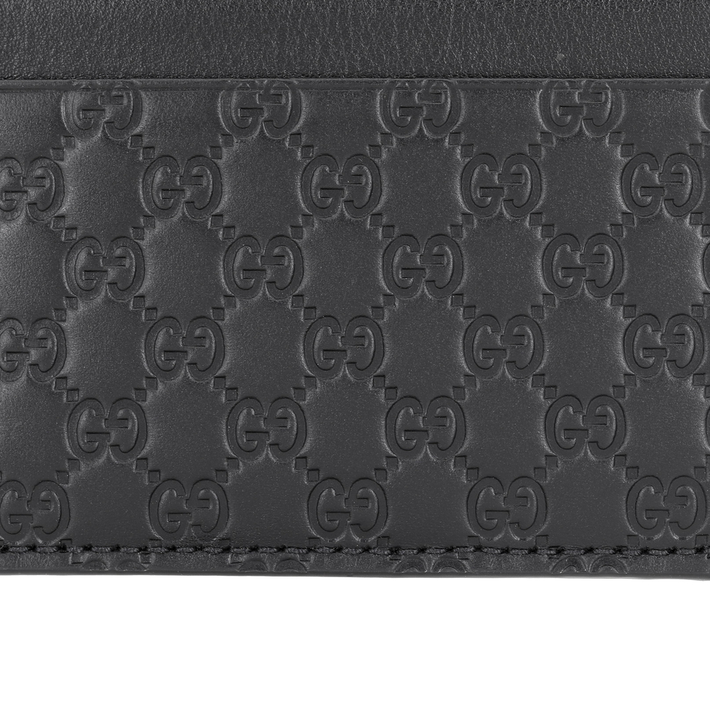 GUCCI Cow Leather Card Holder Card Holder Men"s Black