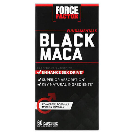 Суперфуды Force Factor, черная мака, 60 капсул