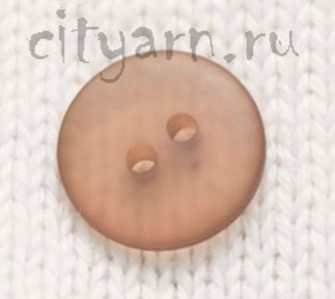 Пуговица полупрозрачная, плоская, коричневая, диаметр 14 мм