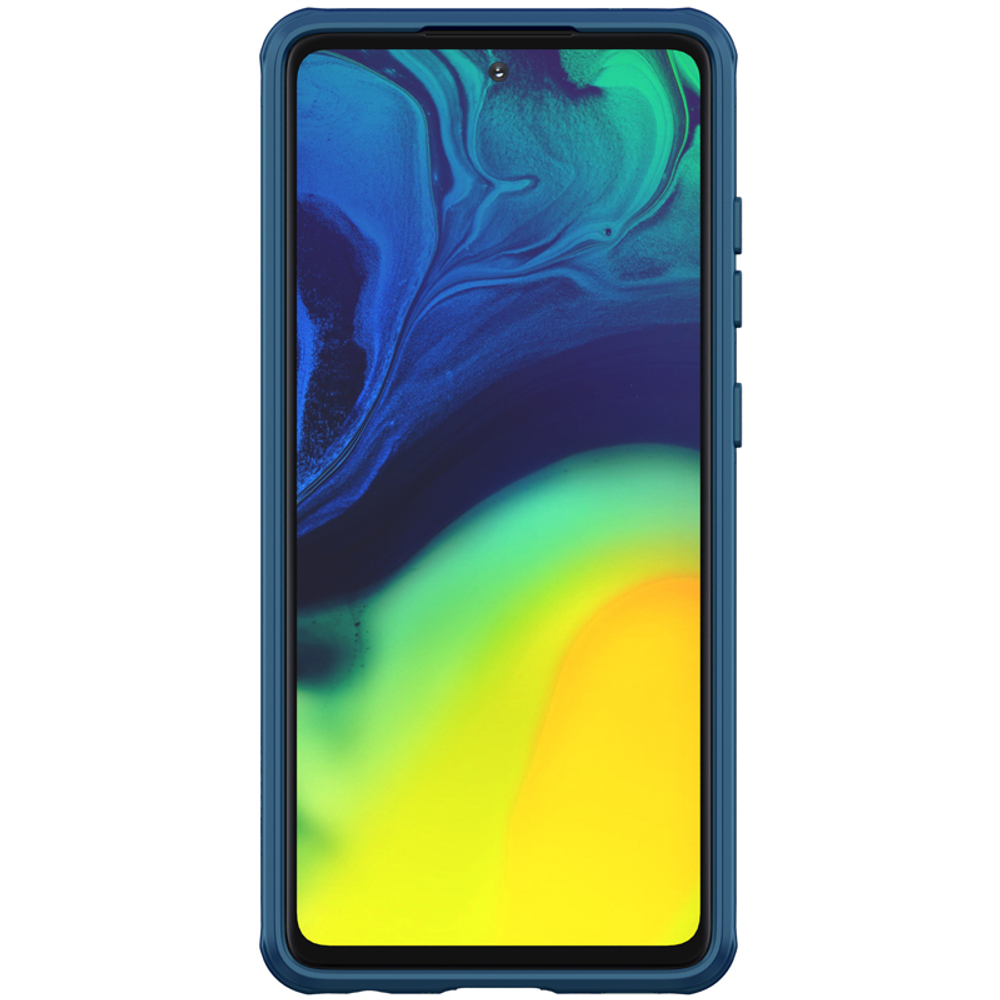 Чехол синего цвета от Nillkin CamShield Pro Case для Samsung Galaxy A52 (4G/5G), с защитной шторкой задней камеры