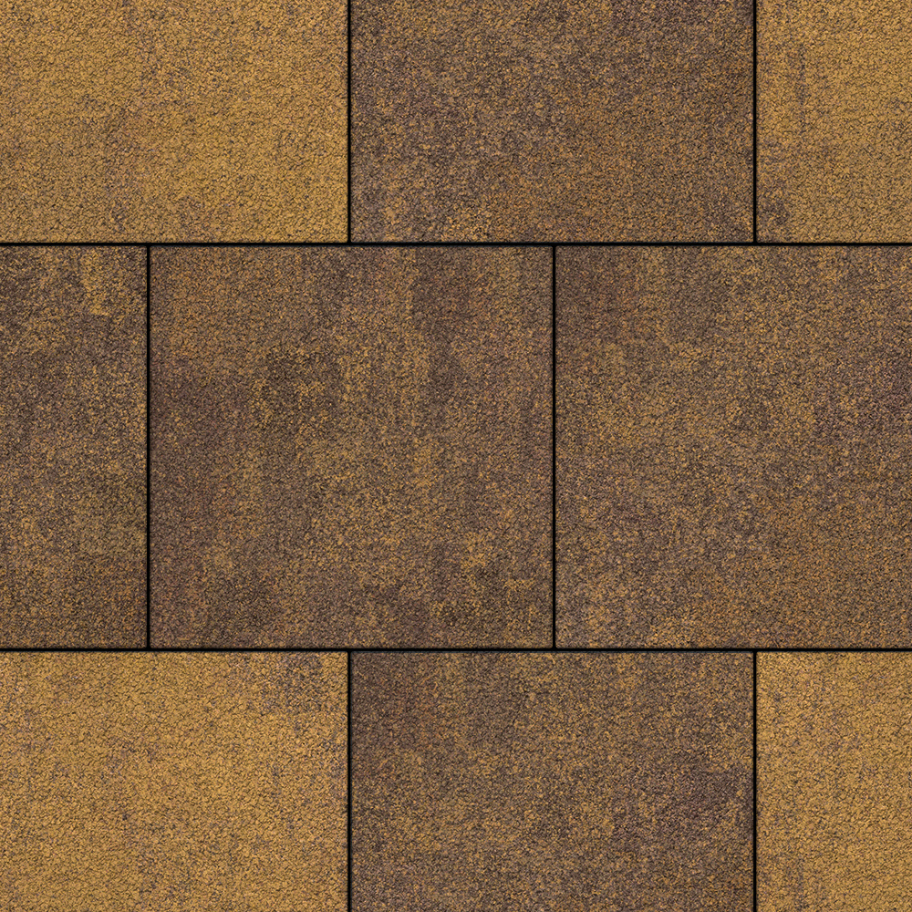 Тротуарная плитка КВАДРАТ 400х400 мм - Листопад гранит Янтарь