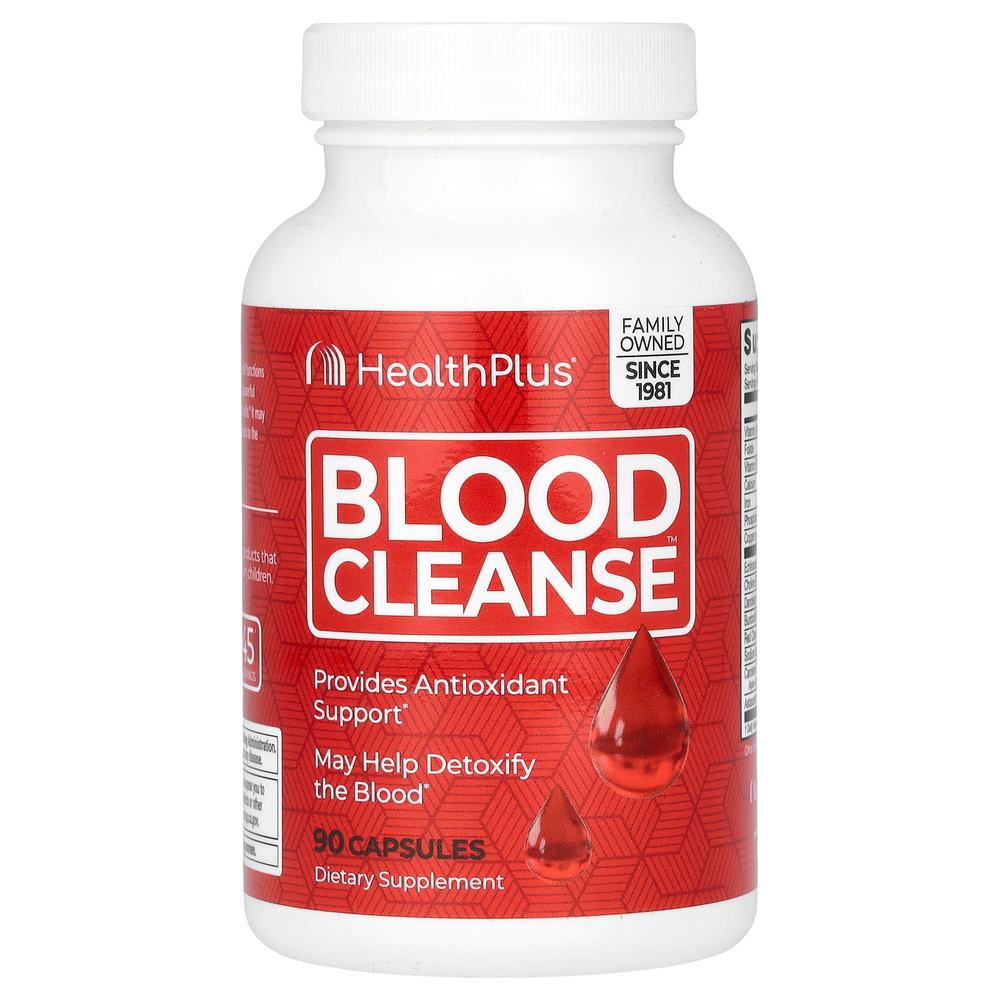 Health Plus Inc., Blood Cleanse, очищение крови, 90 капсул