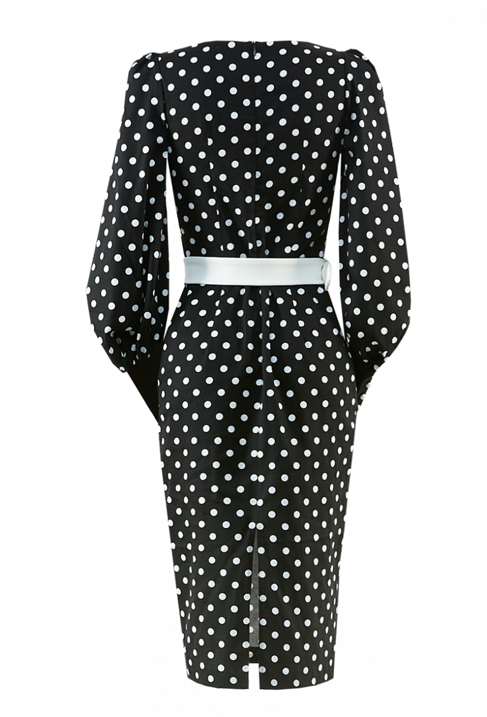 Хлопковое платье-футляр в крупный горох 10-01-20 SS