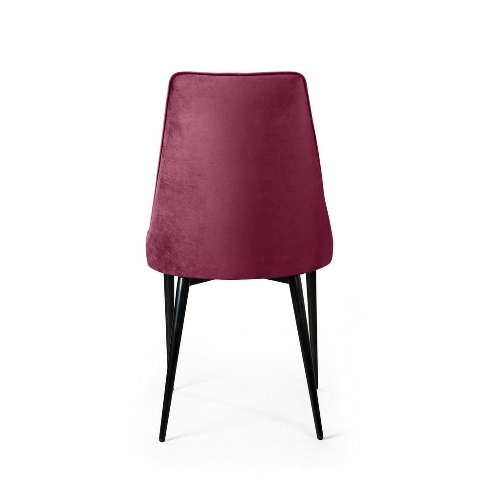 Стул Oliver, бархат красный 16/ чёрный конус