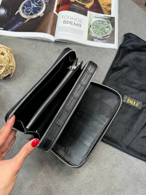 Клатч Zilli из кожи крокодила