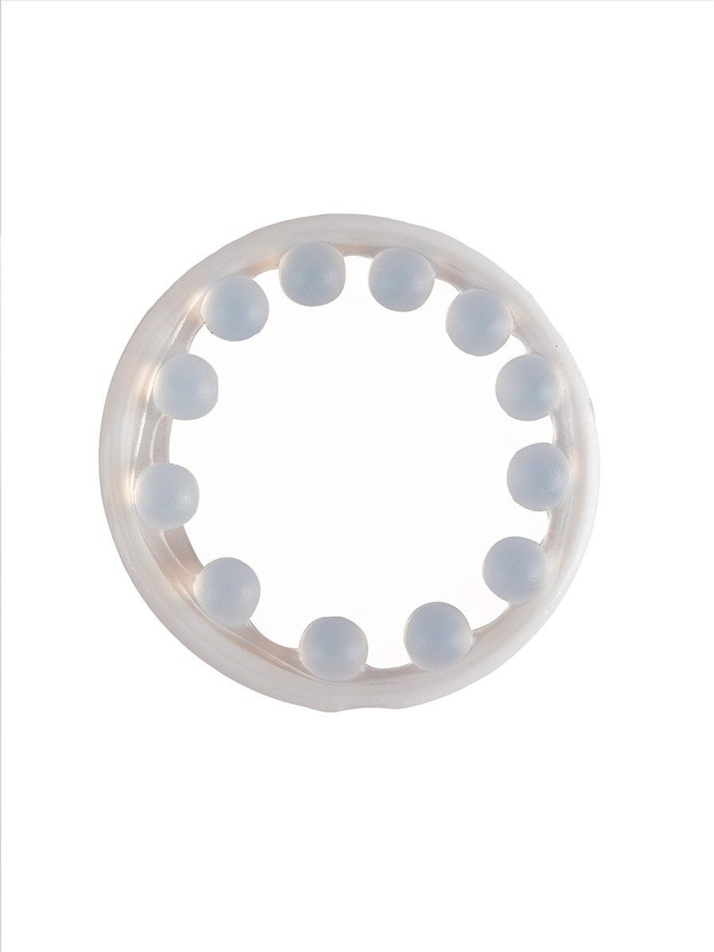 Эрекционное кольцо со стимулирующими шариками на поверхности (Цвет: белый)