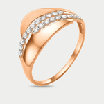 Кольцо для женщин из розового золота 585 пробы с фианитами (арт. 70164900)