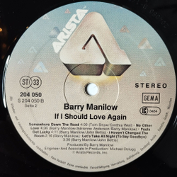 Винтажная виниловая пластинка LP Barry Manilow If I Should Love Again (Germany 1981)