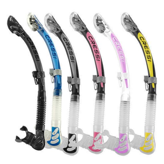 Трубка Cressi Alfa Dry черно-серая