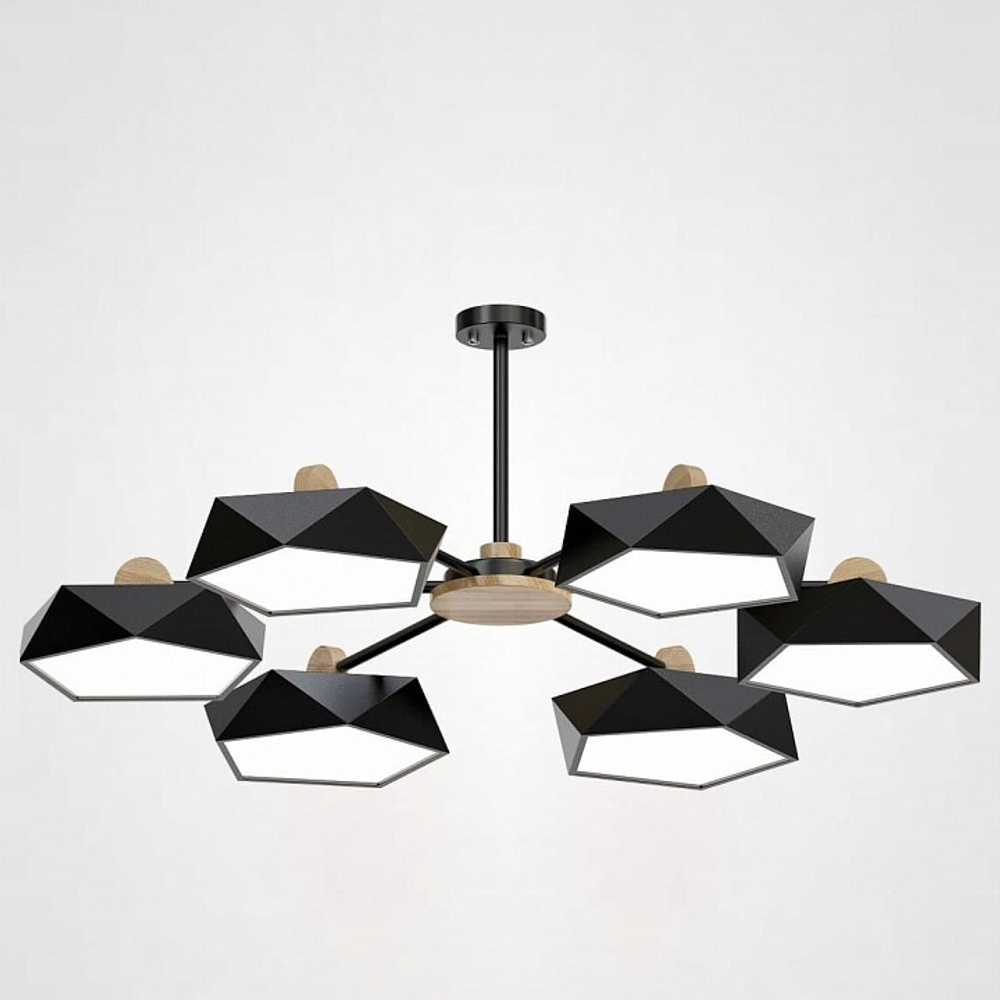 Люстра на штанге Imperiumloft Geometric Черная GEOMETRIC-CH01