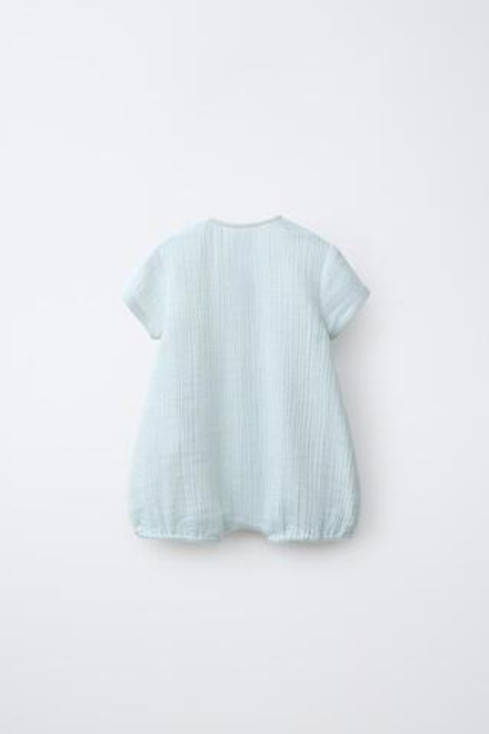 ZARA КОМБИНЕЗОН В ПОЛОСКУ, ЭКРЮ/СИНИЙ