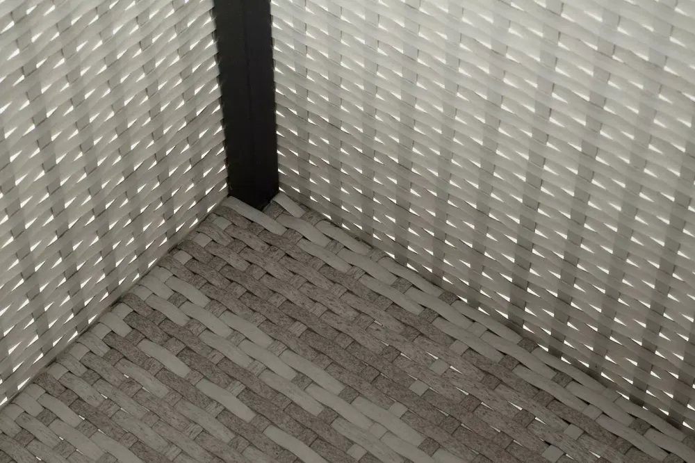 "Лунго" кашпо для цветов большое плетеное из искусственного ротанга, цвет бежевый