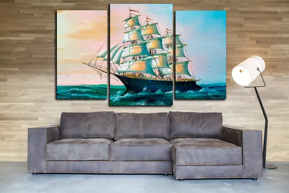 Модульная картина "Морской корабль"