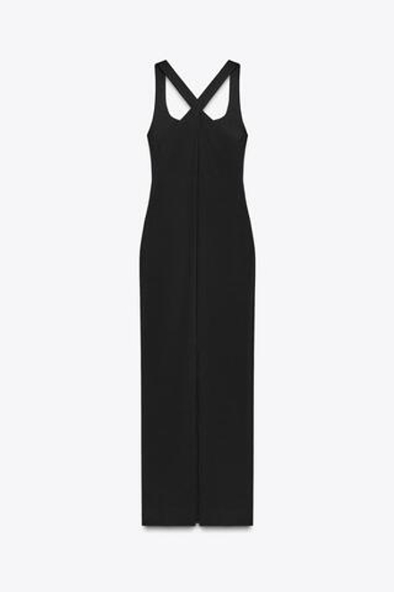 ZARA ДЛИННОЕ ПЛАТЬЕ ИЗ ПОЛИАМИДА, ЧЕРНЫЙ