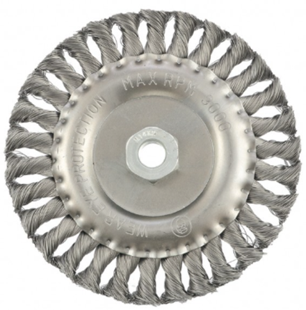 Щетки для УШМ Matrix плоские, М14, крученая проволока, 100мм, проволока 0,35мм