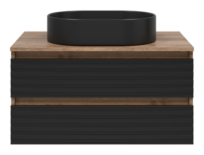 Тумба под раковину Brevita Dakota 80 подвесная (черная)