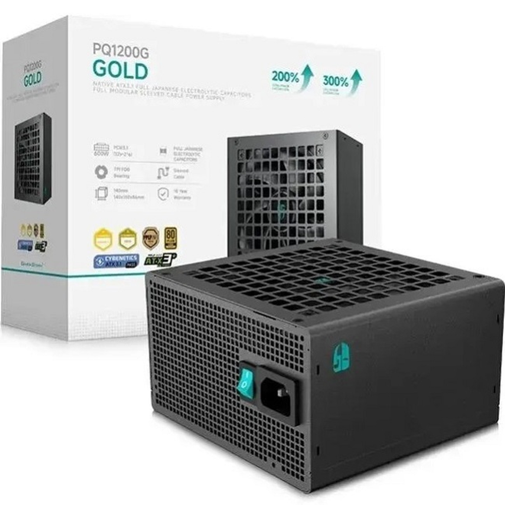 Блок питания Deepcool 1200W GAMERSTORM PQ1200G, модульный, 16 Pin PCIe 5.0, 80 PLUS Gold (R-PQC00G-FD0B-WGEU-V1)