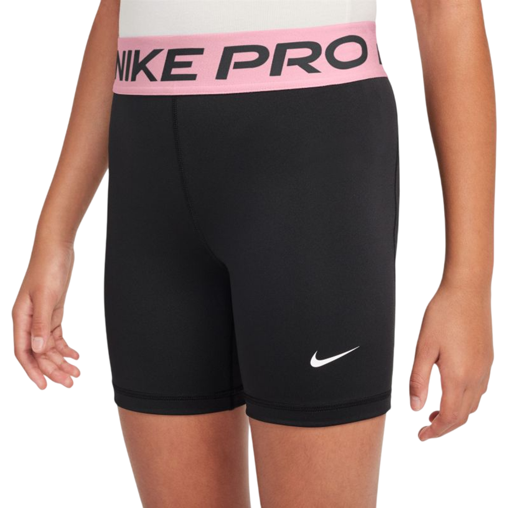 Детские шорты Nike Kids Pro Dri-Fit 5" - black/med soft pink/white