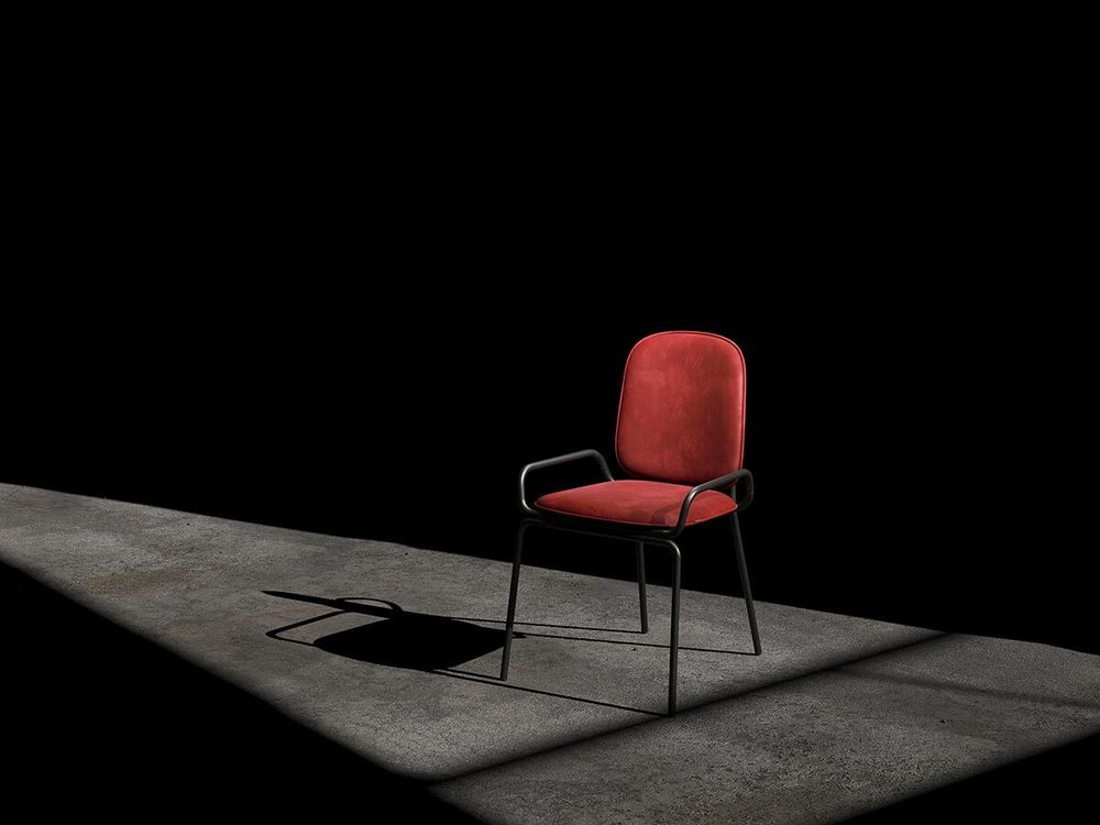 Стул Ror, Double Frame, велюр, черный/темно-красный