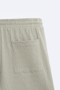 ZARA ШОРТЫ ИЗ РЕЛЬЕФНОЙ ТКАНИ, МЯГКИЙ ЗЕЛЕНЫЙ