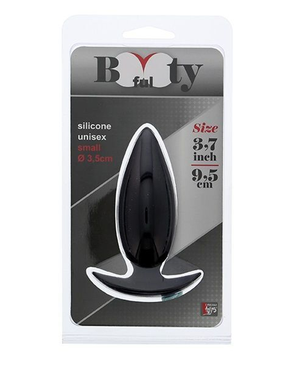 Малая анальная пробка BOOTYFUL ANAL PLUG SMALL - 9,5 см. (Цвет: черный)