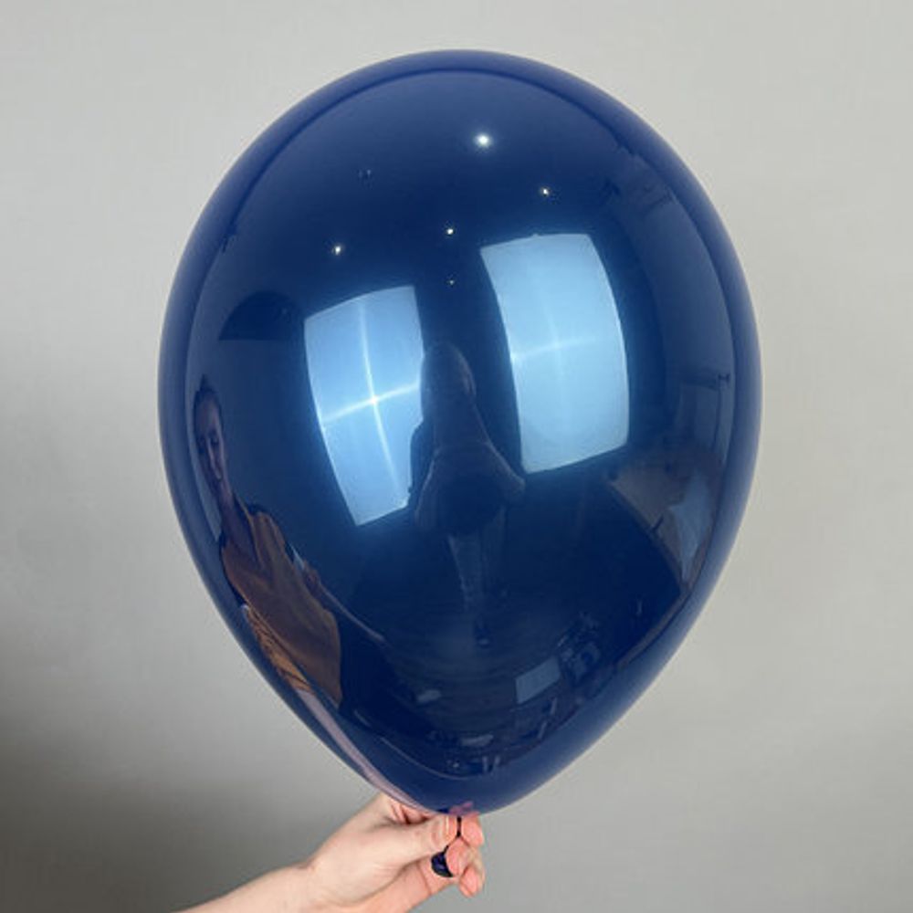 Шар 12" EVERTS-ЕВ дабл стафф синий (298 в 373) зеркальный  (БГ-17) 